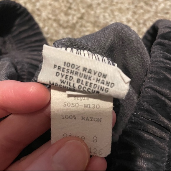 CP Shades Crushed Velvet pants gray pull on small boho resort casual classic - Picture 5 of 5